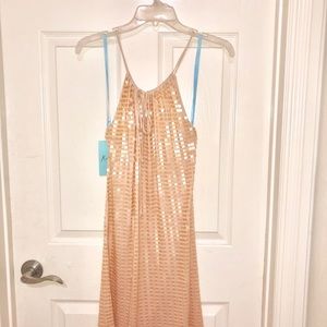 Marciano baby pink sequins cocktail dress